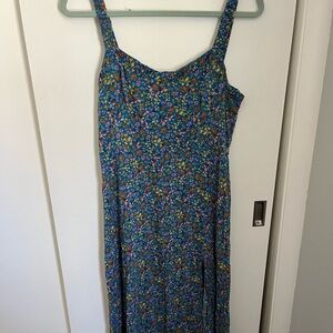 Zara Floral Blue Midi Dress